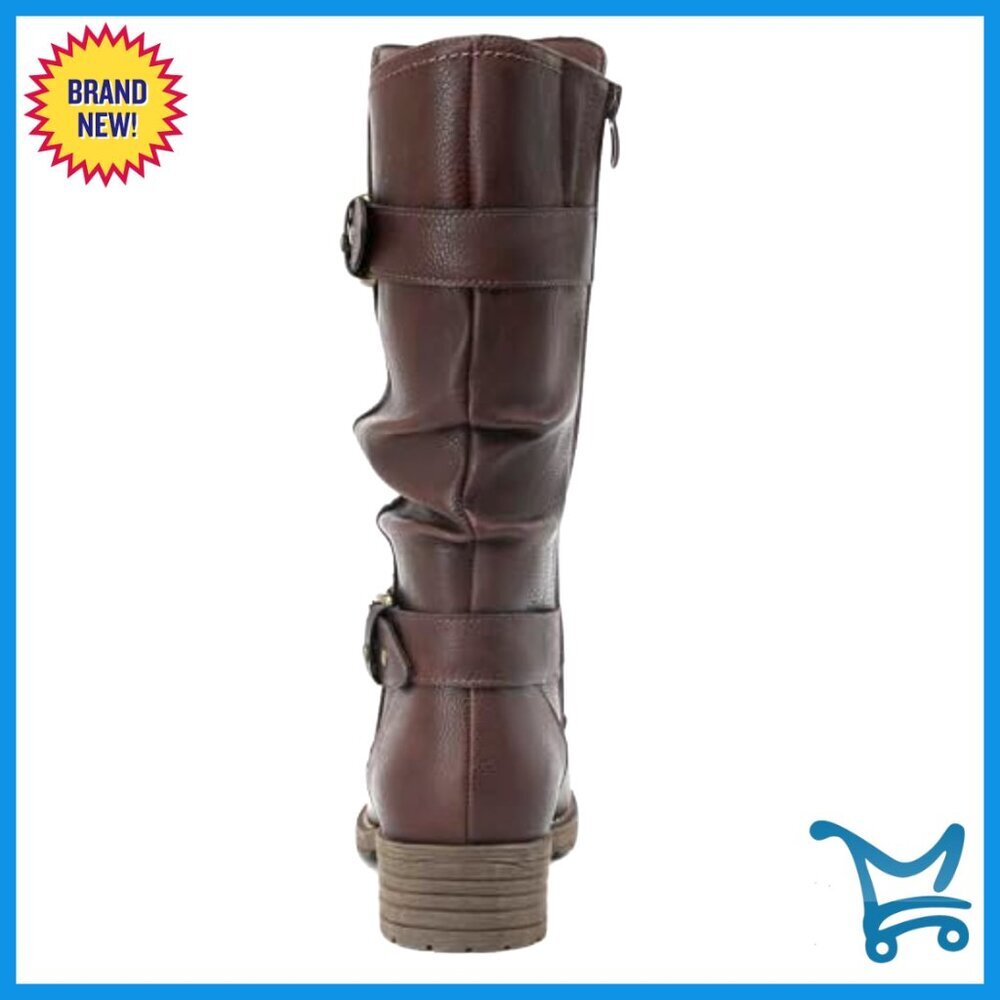 Women's Mid Calf Boots Chunky Low Heel Zipper Comfort Booties Dress Boot - Picture 3 of 7